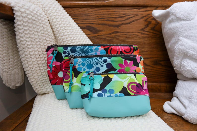 Set of 3 Zippered Pouches - Etsy