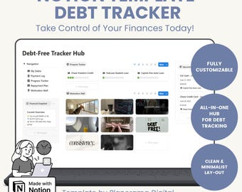 Debt Tracker Notion Template Budget Tracker Repayment Debt Payoff Planner Finance Organizer Loan Payment Tracker Notion Budgeting Template