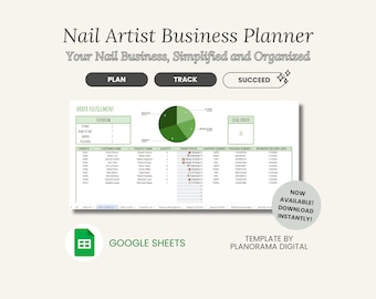 Nail Tech Business Planner Spreadsheet Template for Press On Nail Artists Finance Tracker Google Sheets Bookkeeping for Small Business Excel