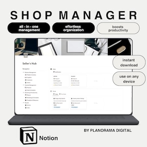 All in One Notion Shop-Manager für Etsy Sellers Hub Notion Business Planner Entrepreneurs Shop Planner Produktmangement für kleine Unternehmen