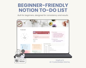 Anfänger-freundlich Notion To Do List Vorlage Notion Minimalistischer Planer für Anfänger Notion Planner Template Ziel-Tracker Digitale To-Do-Liste