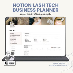 Notion Business Planner for Lash Tech Client Record Book Beauty Salon Business Template Lash Artist Appointment Consultation Digital Tracker