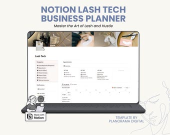 Notion Business Planner for Lash Tech Client Record Book Beauty Salon Business Template Lash Artist Appointment Consultation Digital Tracker