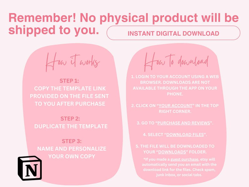 Digital download reminder