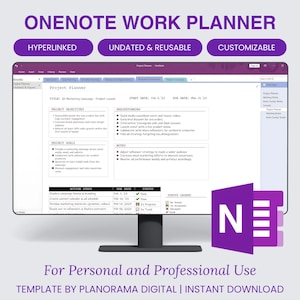Modello OneNote con collegamento ipertestuale per l'elenco delle cose da fare OneNote Planner mensile non datato Microsoft OneNote Windows Mac