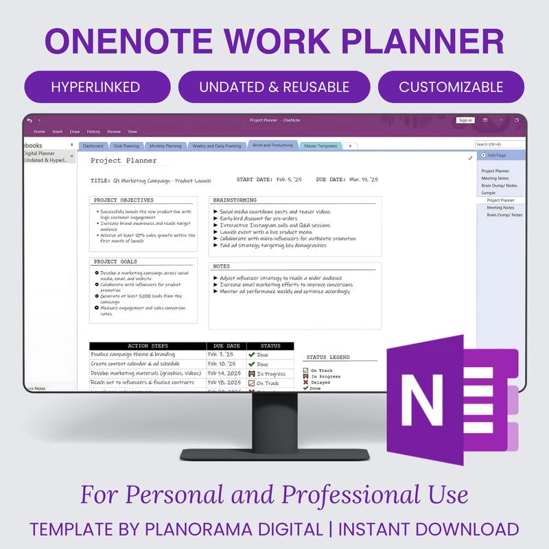 Onenote Templates - Etsy