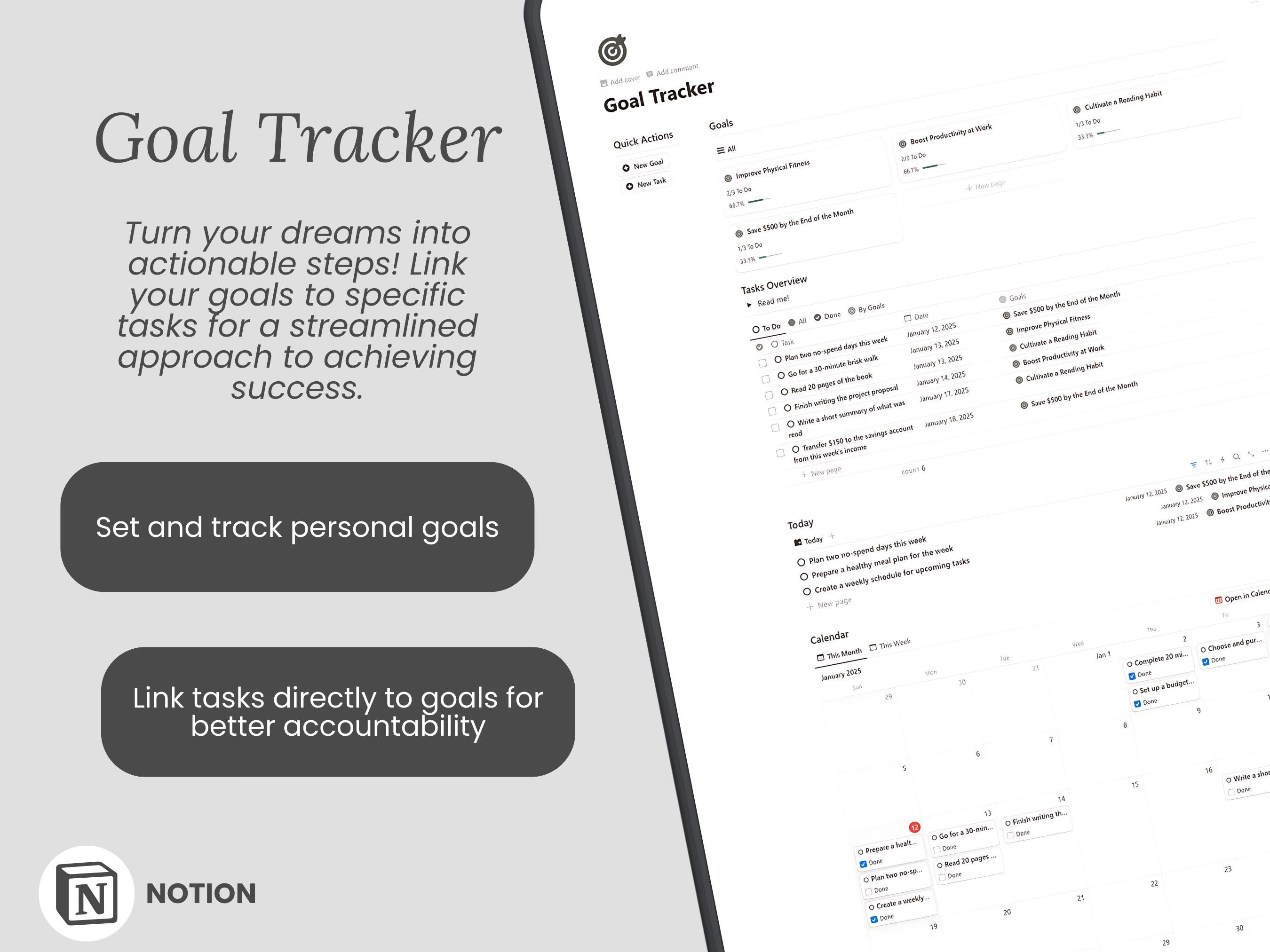 Minimalist Notion to Do List Template Simple Checklist Digital Planner ...
