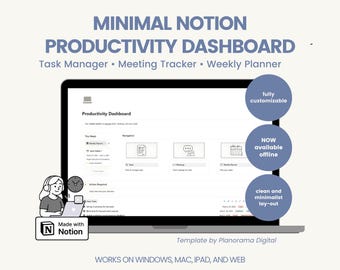 Notion Life OS | Digital Productivity Dashboard Weekly Planner Template  Task Manager Meeting Note Agenda Simple To Do List Tracker Personal