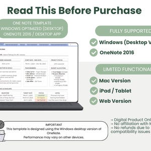 Onenote Project Management Planner for Work Template | Onenote ...