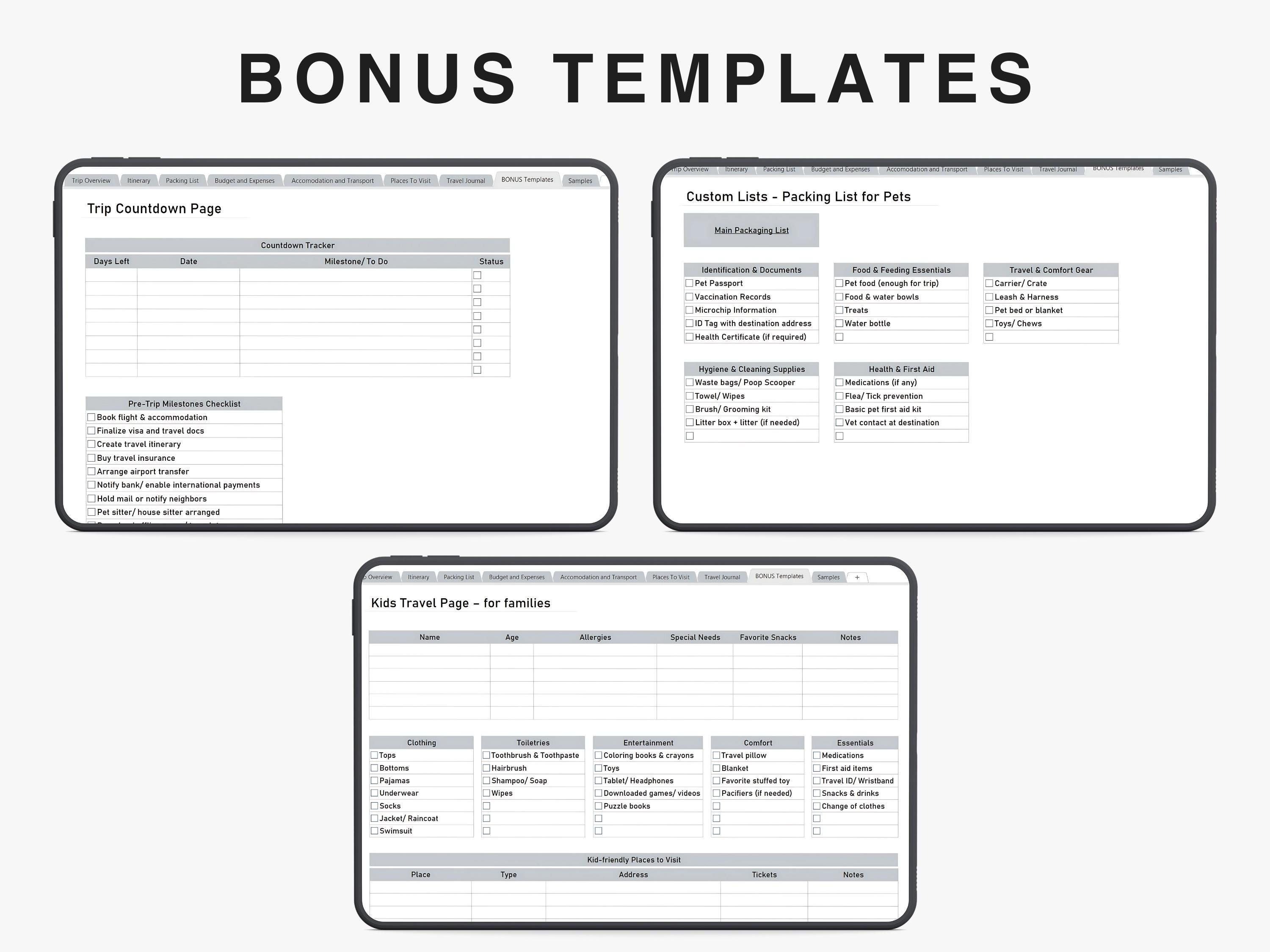 Onenote Template Travel Planner Onenote Vacation Trip Planner Digital ...