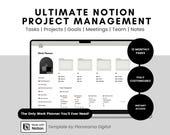 Notion Project Management Planner for Work Notion Template for Professional Task Manager Business Planner Notion Task Tracker Goals Notion