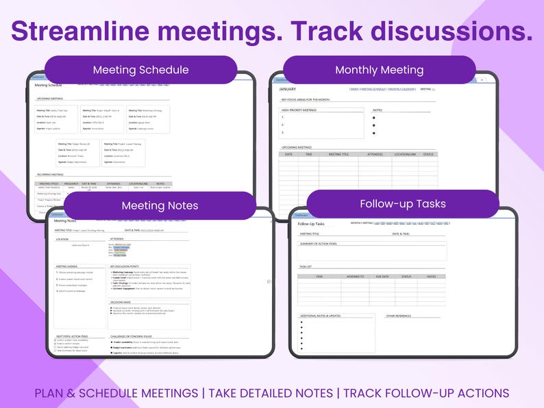Onenote Project Management Planner for Work Template for Onenote ...