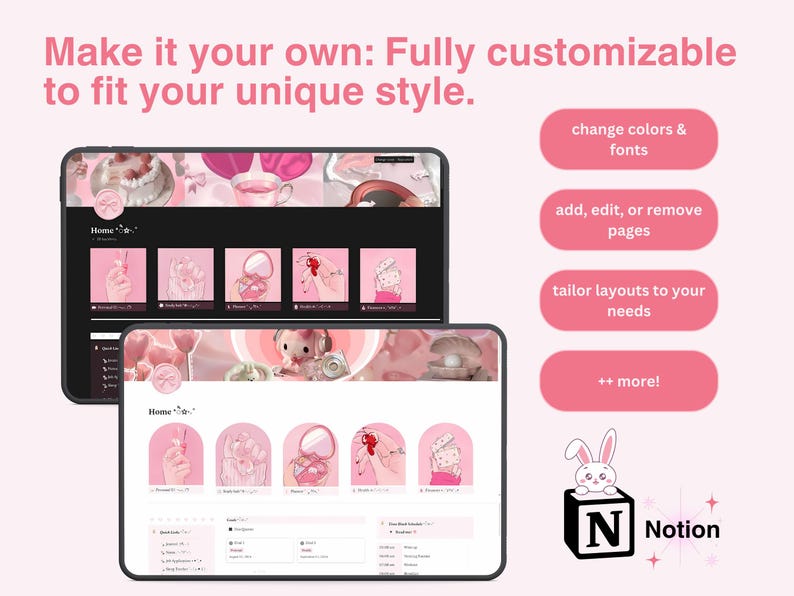 Customize and design your own Notion template