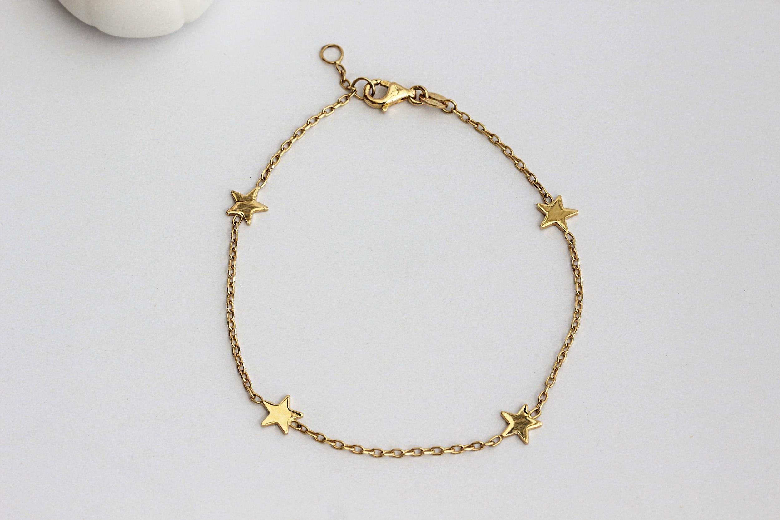 ブレスレット Stars bracelet 14k Gold Stars Bracelet Simple Adjustable Chain Minimalist
