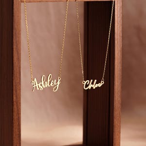 Custom Name Necklace, Dainty Gold Name Necklace, Personalized Name Jewelry, Birthday Gift, Mother&#39;s Day Gift, Gift for Mom, Christmas Gifts