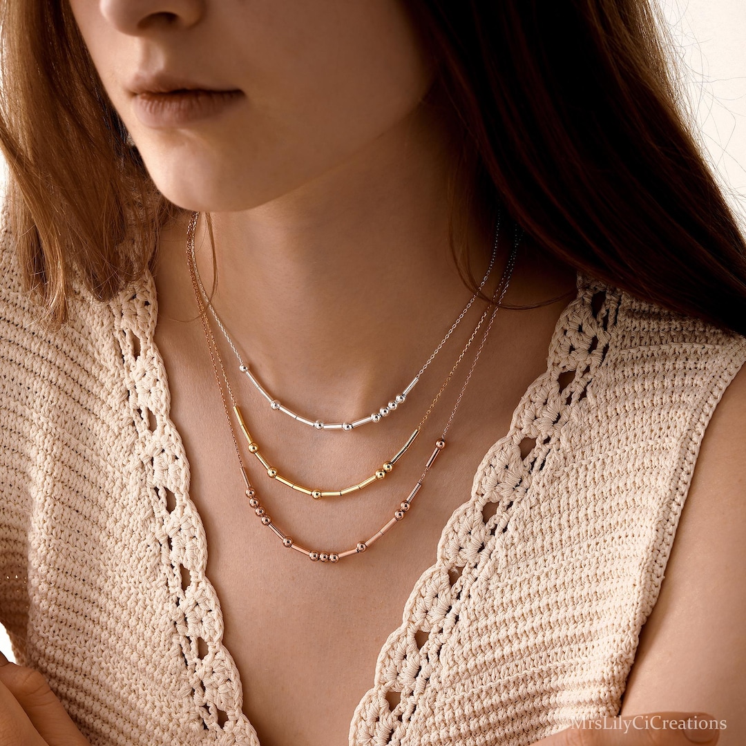 Personalized Morse Code Name Necklace, Custom Necklace With Name or ...