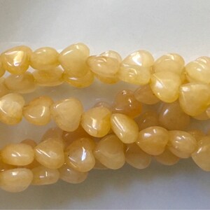 Natural Yellow Jade Hearts 4mm  16” Strand  - BOGO Buy  one get one free!