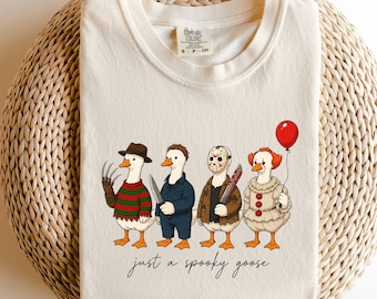 Just a Spooky Goose T-Shirt, Funny Halloween Shirt, Goose Costume Tee, Autumn Bird Lover Gift, Spooky Season Apparel
