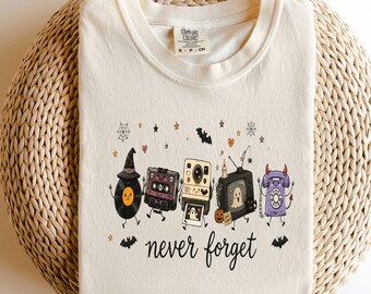 Never Forget Halloween Shirt, Spooky Season Tee, Cute Ghost Camera Graphic T-Shirt, Fall Costume Shirt, Trick or Treat Apparel
