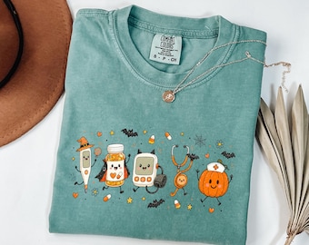 Cute Halloween Doctor Shirt, Funny Nurse Costume Tee, Spooky Season Gift, Kawaii Medical Apparel