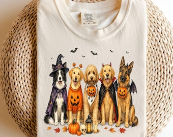 Dog Squad Family Portrait T-Shirt, Cute Dog Group Shirt, Pet Lover Gift, Canine Crew Tee, Funny Dog Lovers Apparel