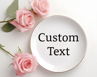 Custom Text Ring Holder, Design Your Own Ring Dish, Personalized Trinket Dish, Create Your Own Jewelry Dish, Ceramic Ring Dish, Wedding Gift