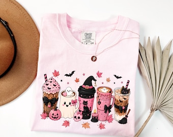 Spooky Cute Halloween Kawaii Shirt, Pumpkin Ghost Cat Witch Autumn Fall Graphic Tee, Funny Halloween Shirt