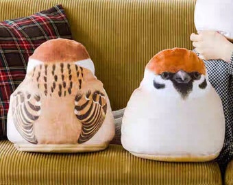 Sparrow cushion cute kawaii Japan bird home decor
