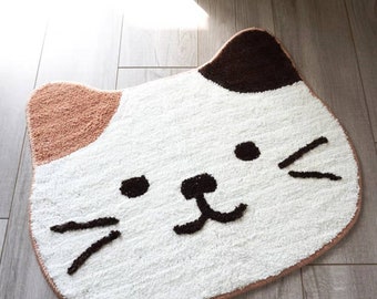 Cat head neko kitten Kitchen Mat Rug carpet Floor Door Room Japan decoration cat lovers Gift