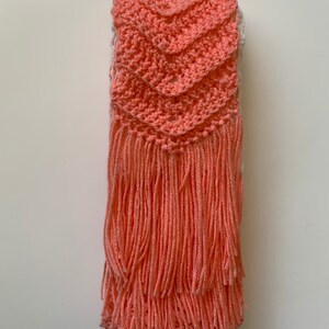 Extra Long Scarf in Peaches and Cream Chevron with Fringe, ready to ship. image 6