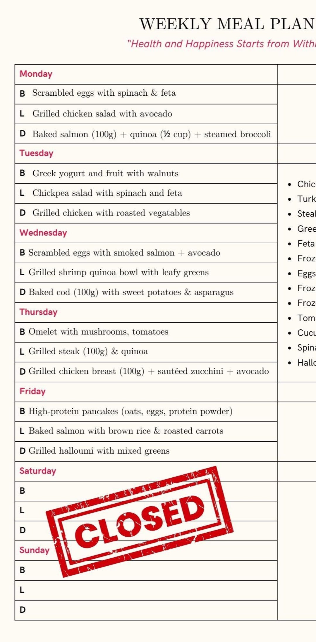 Weekly Meal Planner Template Digital File - Etsy