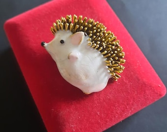 Retro vintage stijl art deco egel broche parelmoer speld dier broche (X02)