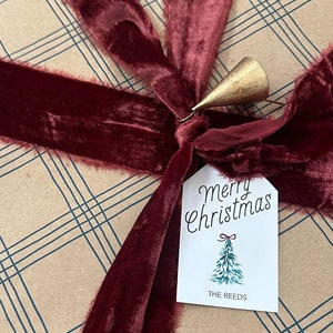 Weihnachtsschleife Geschenkanhänger, Weihnachtsgeschenkanhänger, druckbarer Geschenkanhänger, bearbeitbarer Geschenkanhänger