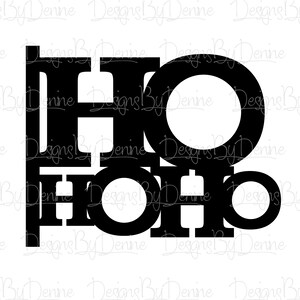 HO HO HO-silhouetbestand voor december, documenteren en scrapbooken (.png- + .studio3-bestanden)