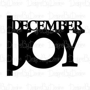 December Joy Silhouette Cut-bestand voor december, documenteren en scrapbooken (.png- + .studio3-bestanden)