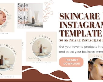 50 Skincare Instagram Templates, Esthetician Instagram Template, Dermatologist Templates, Skincare Social Media, Skincare posts, Acne Posts