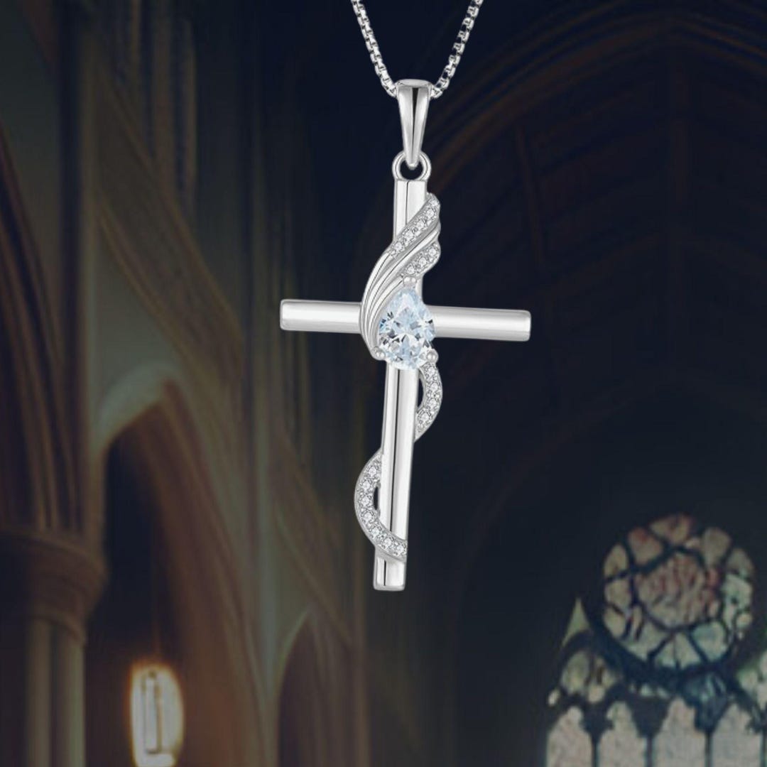 Cross Necklace 925 Sterling Silver Cross Necklace Cubic Zirconia ...