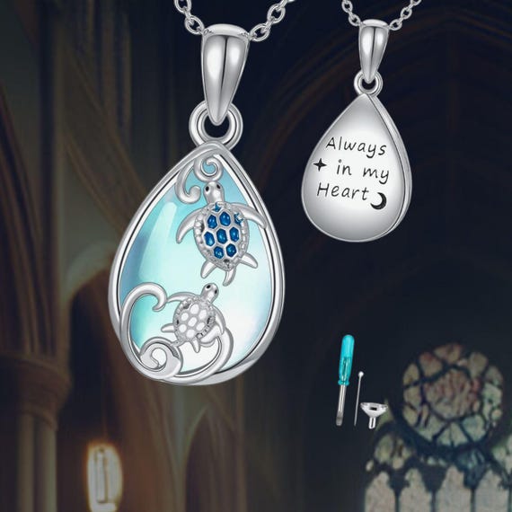 Collane con Urna Cremazione Traforata per Ceneri, Gioielli Commemorativi, Regalo per Donne e Ragazze, Medaglione a Goccia Apribile