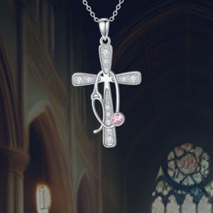 DAYLINLOVE Stethoskop Kreuz Halskette S925 Silber - Medizin Anhänger Für Ärztinnen & Krankenschwestern