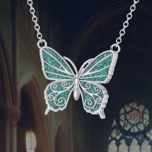 Turquoise Butterfly Necklace For Women 925 Sterling Silver Turquoise Necklace