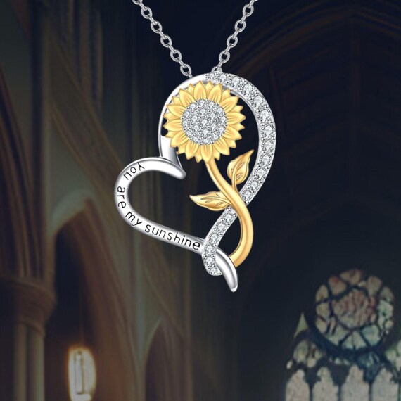 Collana Con Medaglione Girasole In Argento Sterling: Ciondolo Portafoto A Cuore Per Ricordi Speciali, Regalo Donna - 2