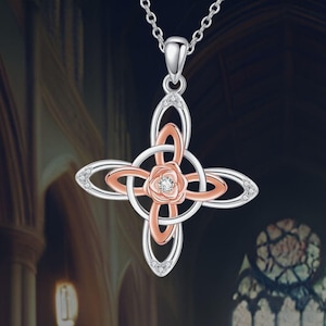 Celtic Necklace for Women 925 Sterling Silver Witches Knot Pendant Wiccan Jewelry