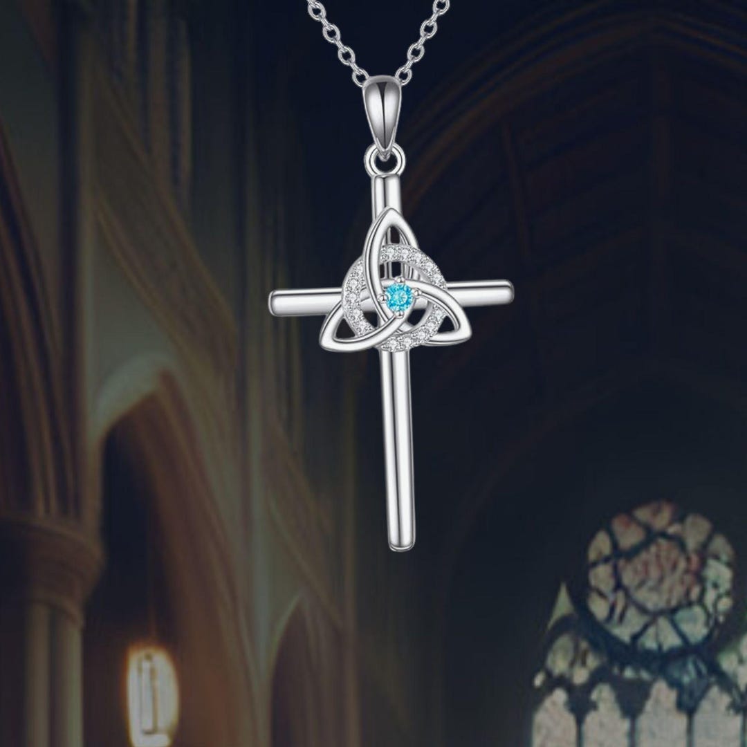 Celtic Knot Cross Necklace Celtic Cross Pendant 925 Sterling Silver ...