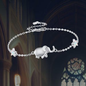 Elephant Bracelet Sterling Silver Cute Animal Bracelet Women Jewelry