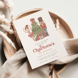 EDITABLE Nutcracker Birthday Invitation, Christmas Birthday Invite, Christmas Nutcracker Birthday, Instant Download