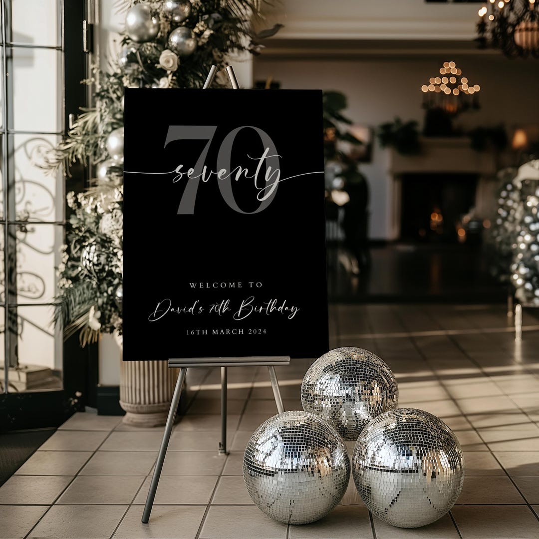 Editable Minimalist 70th Birthday Welcome Sign (digital Download) - Etsy
