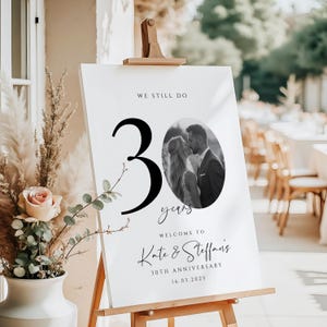 30th Anniversary Welcome Sign, Photo Template (Digital Download)