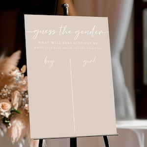 Gender Reveal Voting Board, Boho Gender Reveal, Boho He or She, Boho Baby Reveal Party Vote Sign, Boy or Girl, Neutral Baby Shower