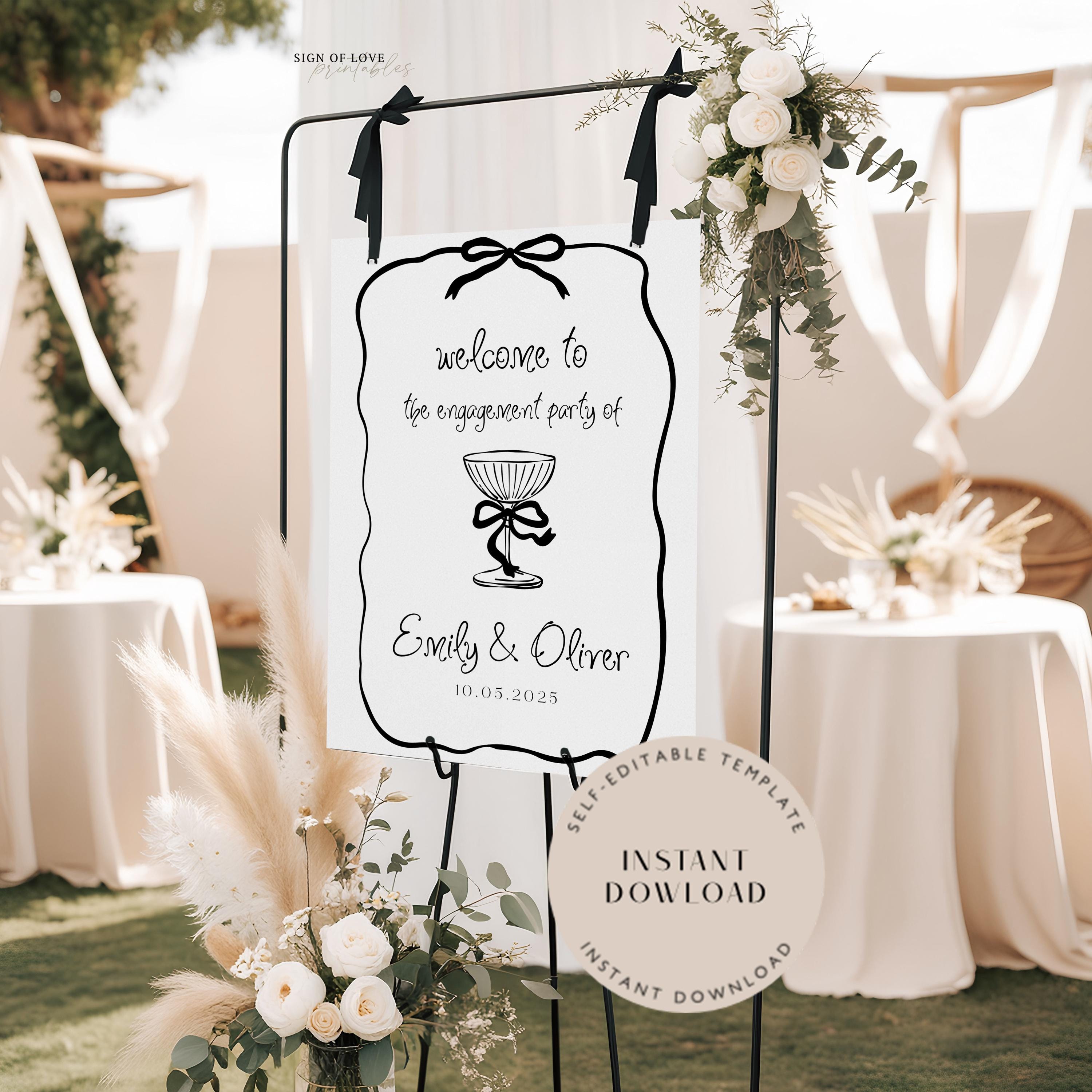 Welcome Partners. Sign Editable Engagement Party Welcome Sign, Hand Drawn (digital Download ...