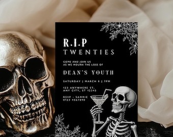 EDITABLE, RIP 20&#39;s Invitation, RIP Twenties Invite, Death to Your 20&#39;s Invite, 30th Birthday Invitation, 30th Birthday Party Invite